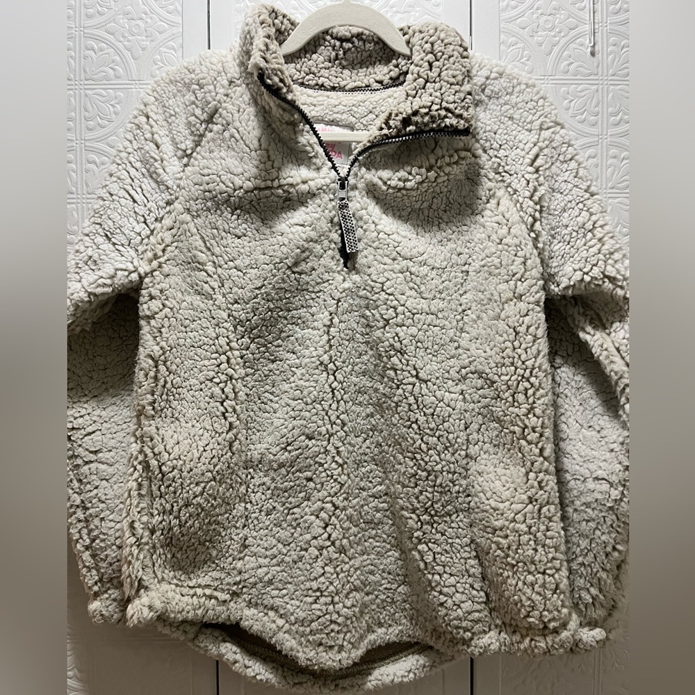 COZY SHERPA 1/4 Zip Womens, pullover Cream ~ M